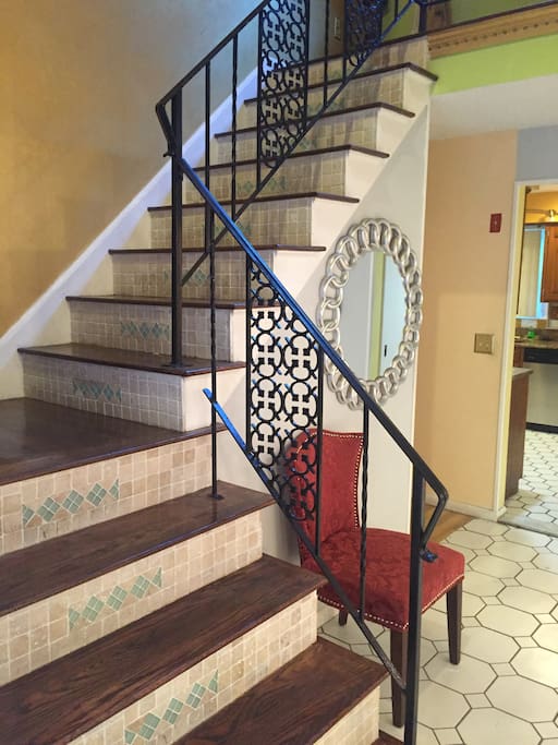 Open-to-below staircase leading to bedrooms