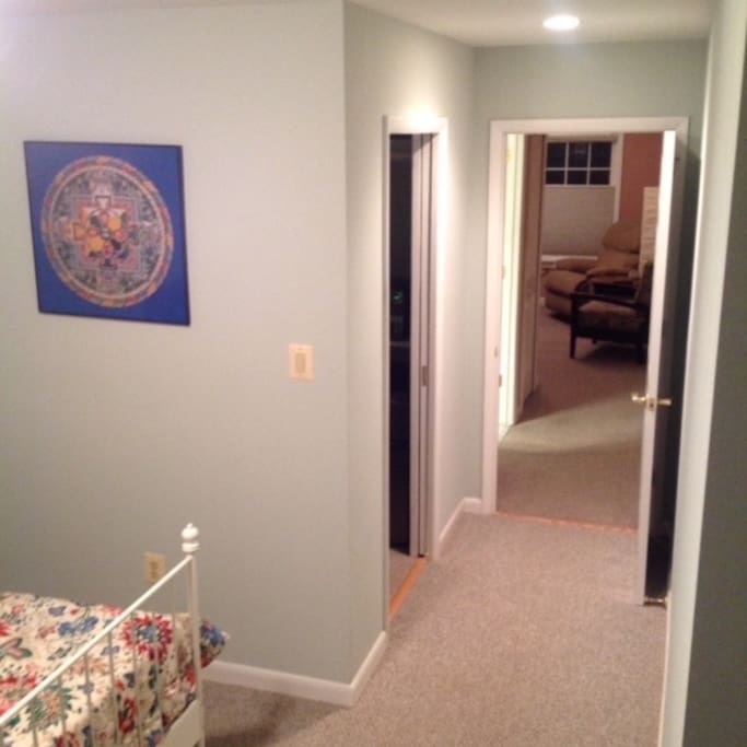 View from the bedroom to the sitting room.