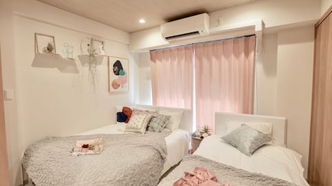 ★心斎橋長堀橋徒歩5mins★购物美食夜大阪★一室一厅最大3人★