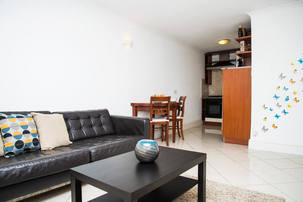 Living Room with Leather Sofa