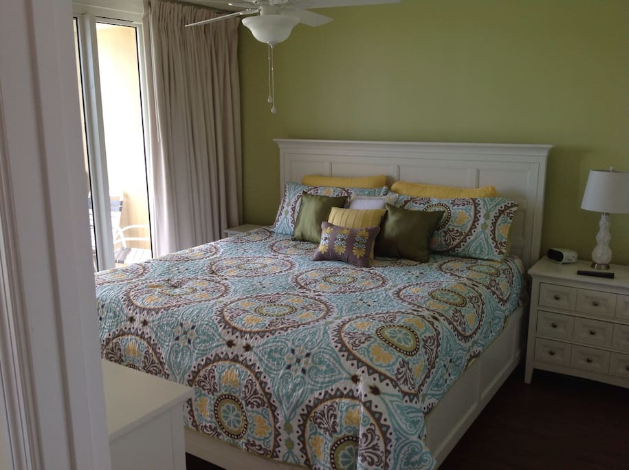 Master bedroom with Pillow Top King mattress.