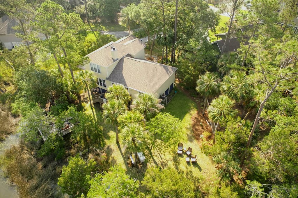 Our private backyard from a drone