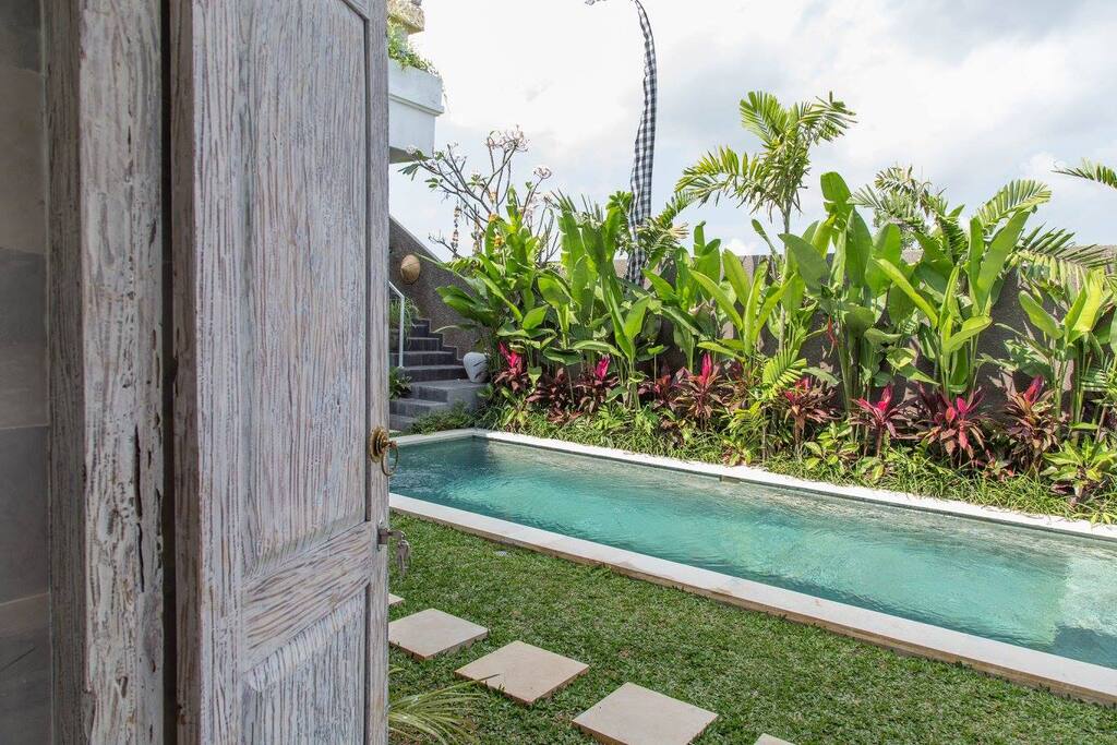 Pool view from the door
