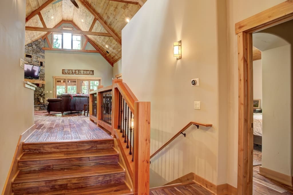 Entry way to the living room or down to bedrooms