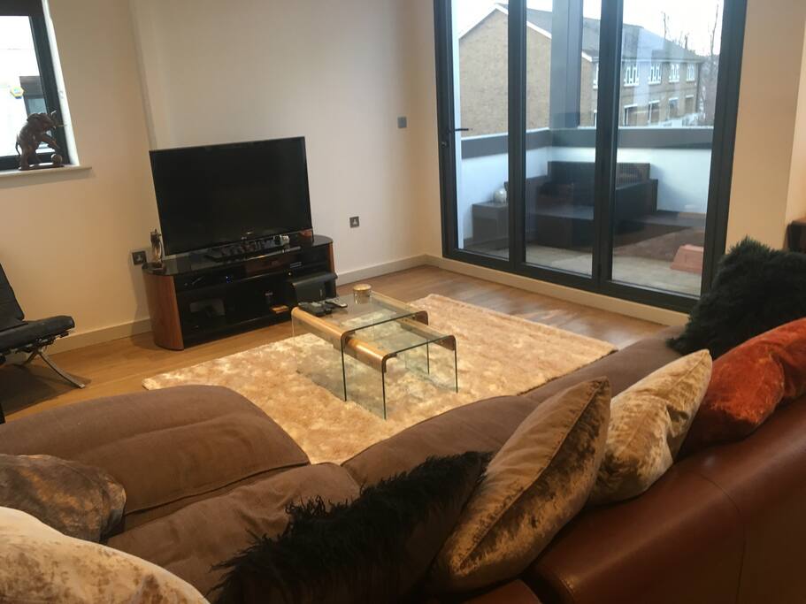 living room and balcony