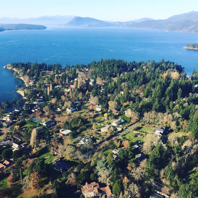 Deep Cove, North Saanich - Our house is in the middle on the left hand side of this picture