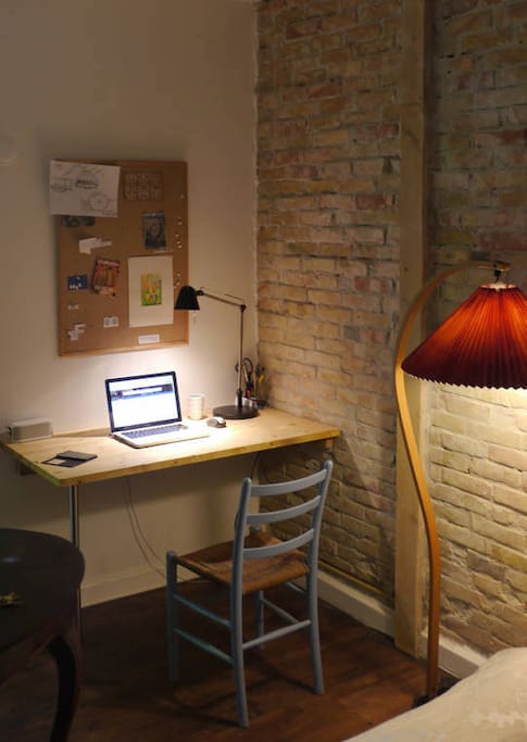 Need to do some work? There is a s desk corner with view to the garden. Wifi also works outside.