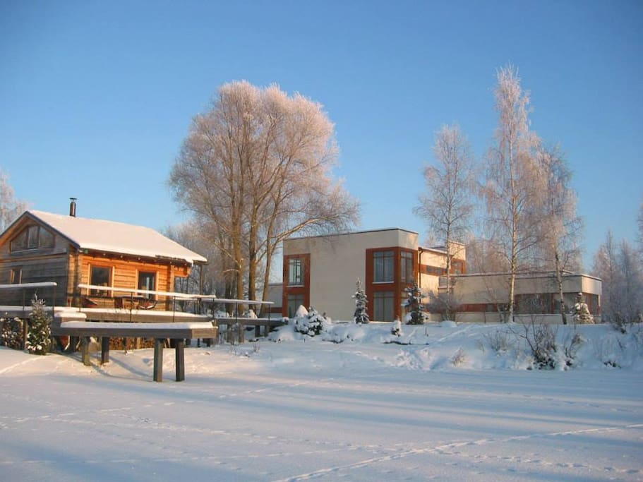 as the lake is frozen in winter, we propose you to do some ice-skating or just have fun on the ice.