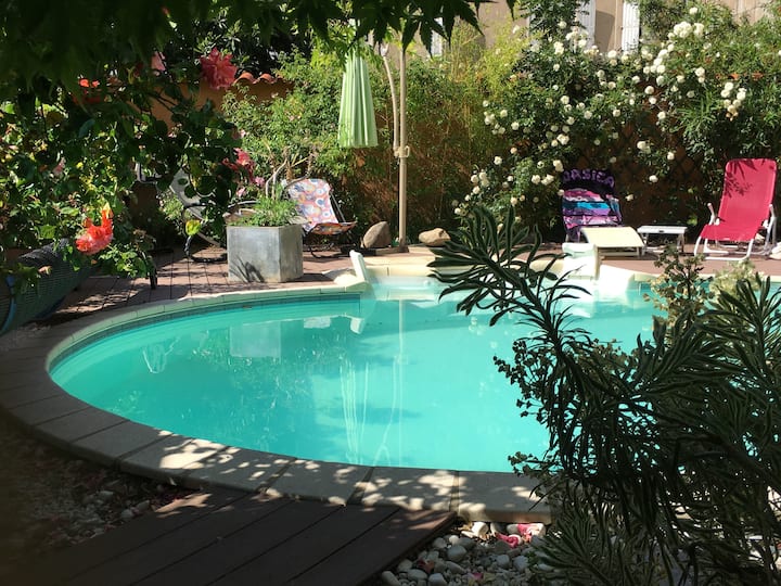 19th century house with private swimming pool.