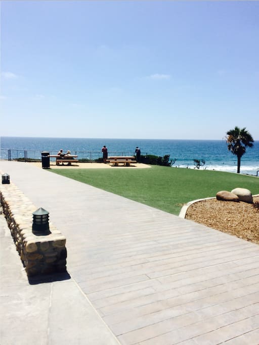 Before you reach the sand, you will find the Fletcher's Cove park recreational area.