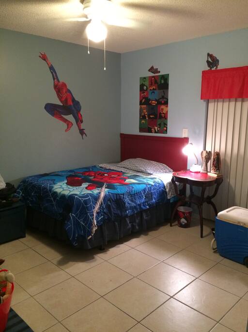 Bedroom #1 (spider man sticker comes off)