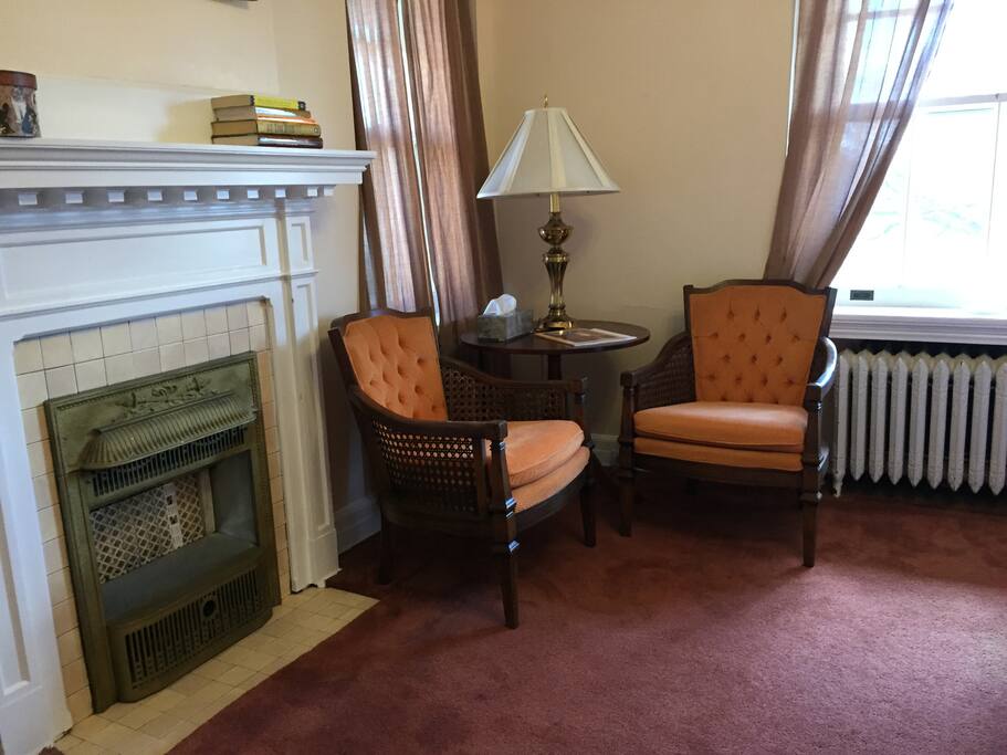 chairs and table for relaxing or reading