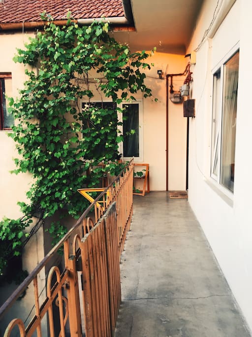 The terrace leading to the apartment