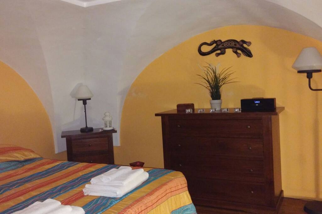 Wooden loft with double bed