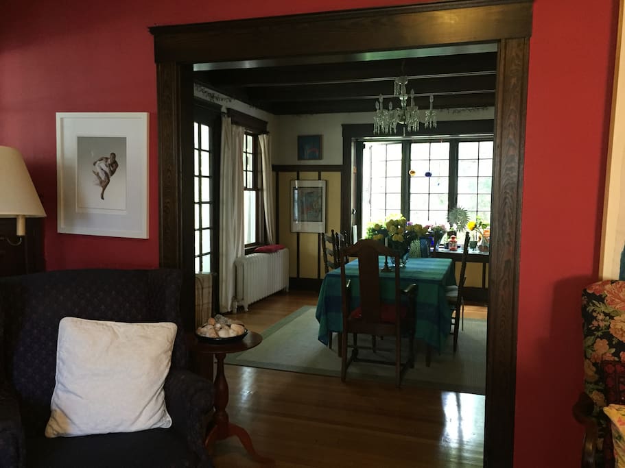View from living room to dining room