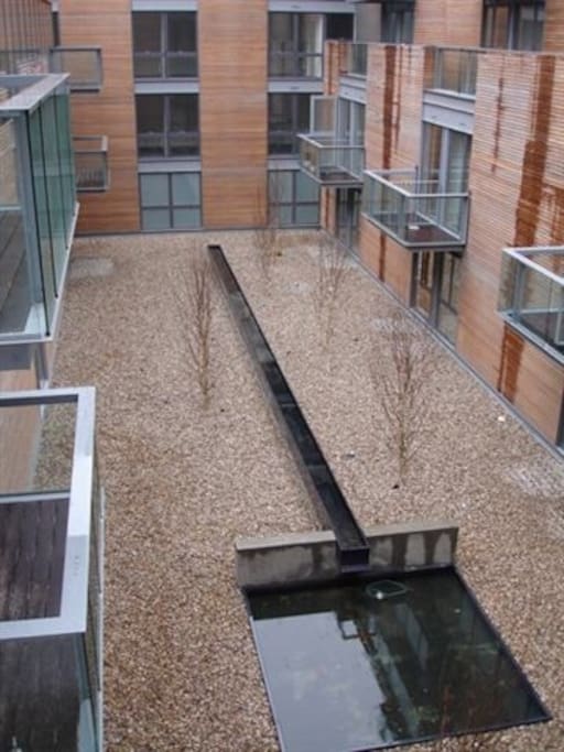 View from the Balcony. Interior Garden