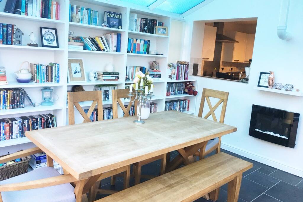 Conservatory/dining room, which you're very welcome to use