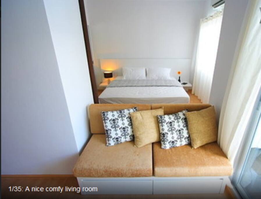 Interaction space between living room & bedroom make you feel cozy & easy living space