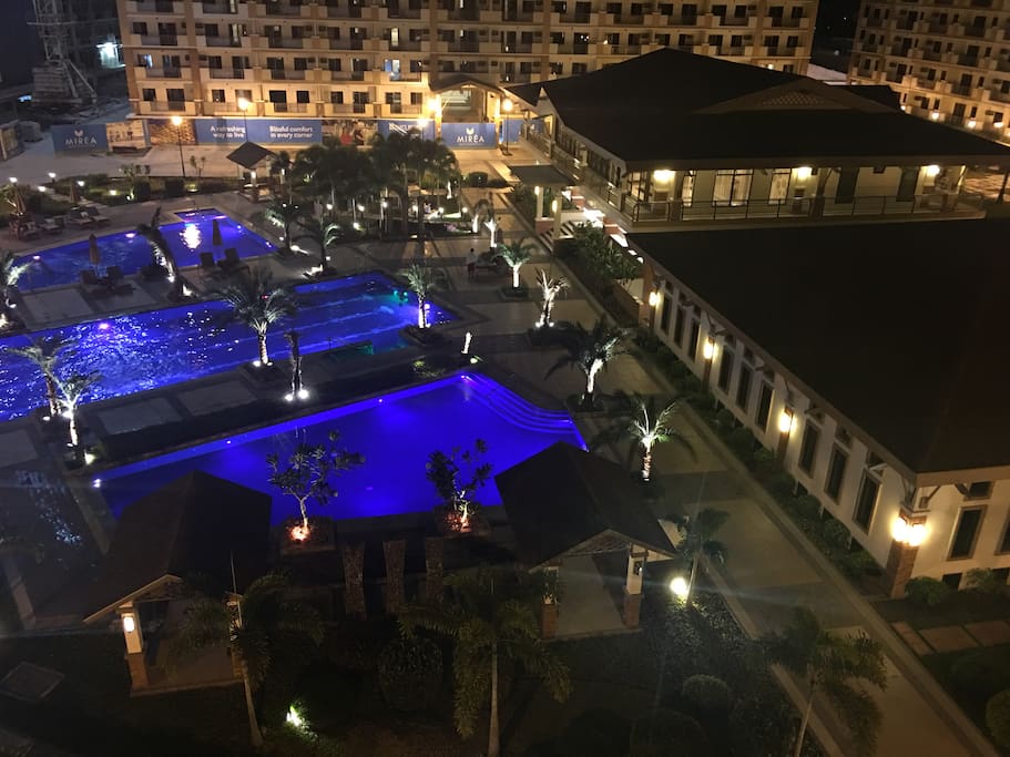 View from our balcony at night