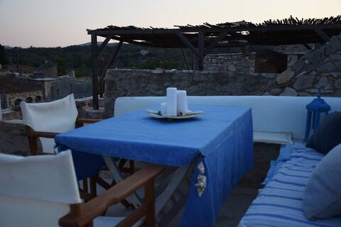 Traditional house in medieval village "Kalamotis"