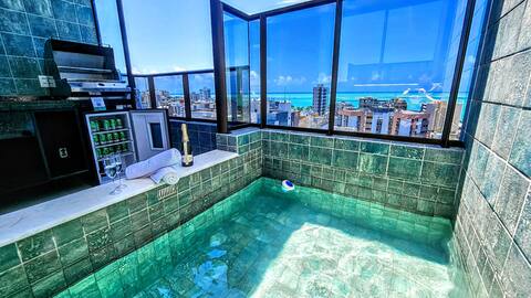 Garden penthouse/2 Garages/Private Pool/Sea View