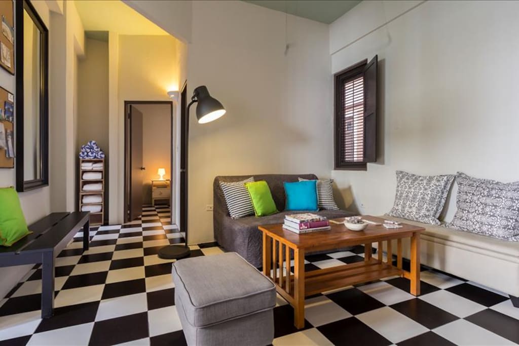 Checkered floors are an Old San Juan classic
