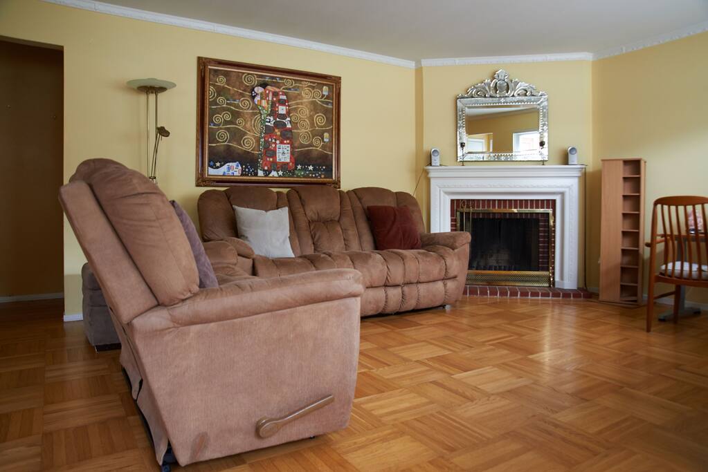 Love seat and long sofa, each of which the end seats can be easily used as recliners.