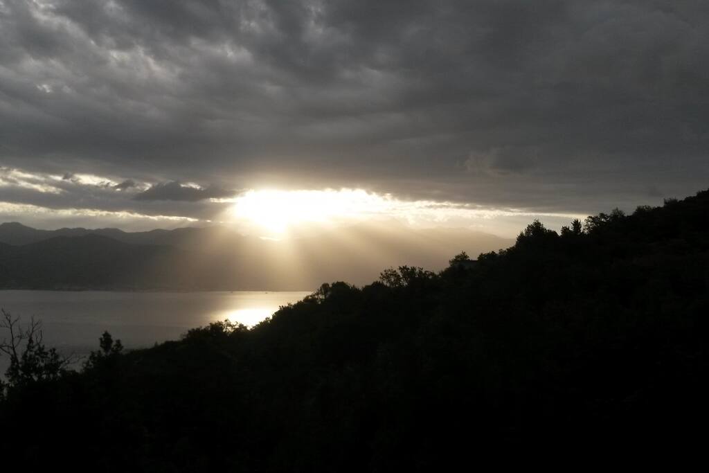 view from the property over the bay at sunrise