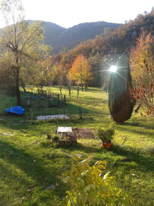 Il prato davanti casa dove poter trascorrere ore in relax
