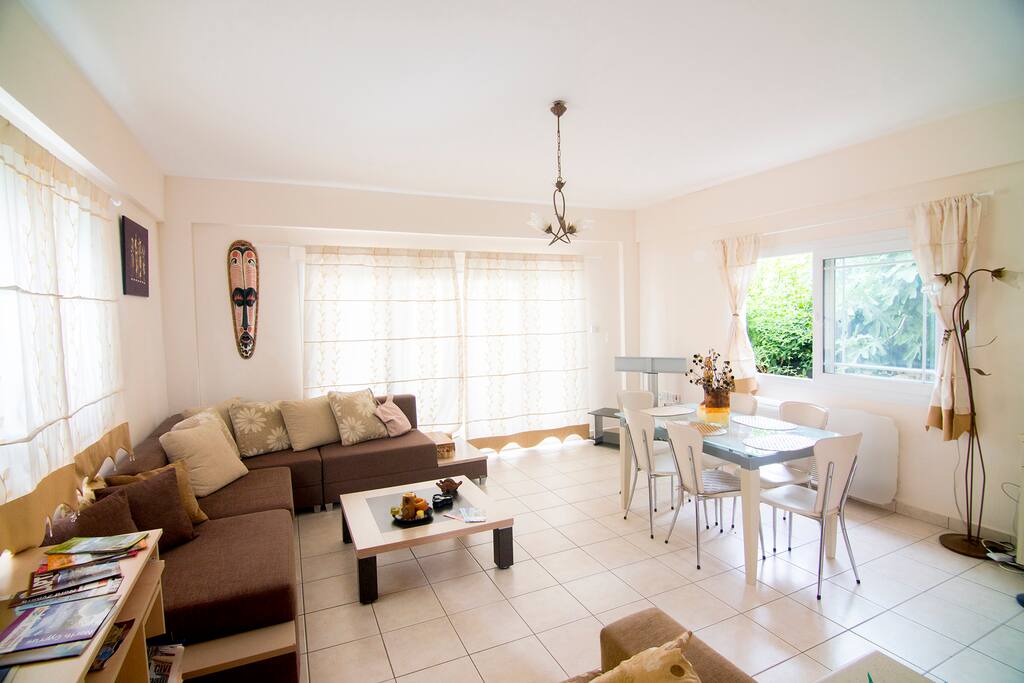 Living room. A cooling fan is available.