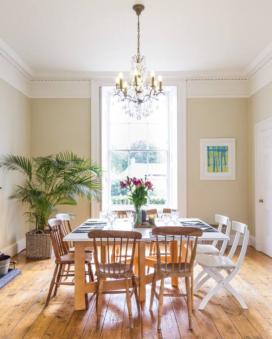 Table seating for eight and more.
