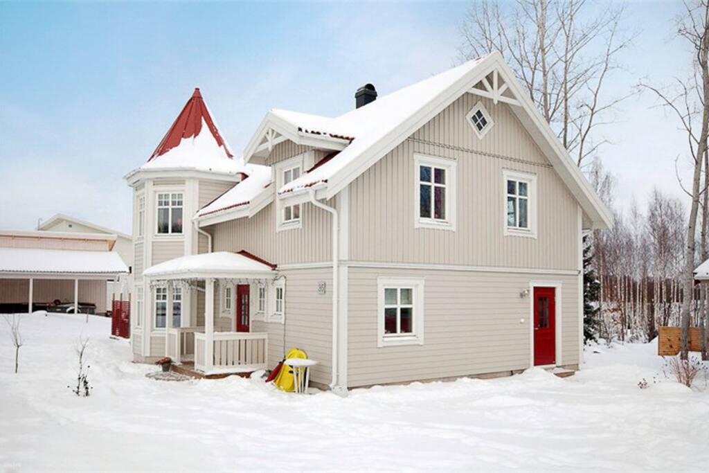Outside in winter