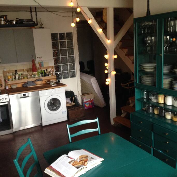 with a nice place to sit, read, eat, drink