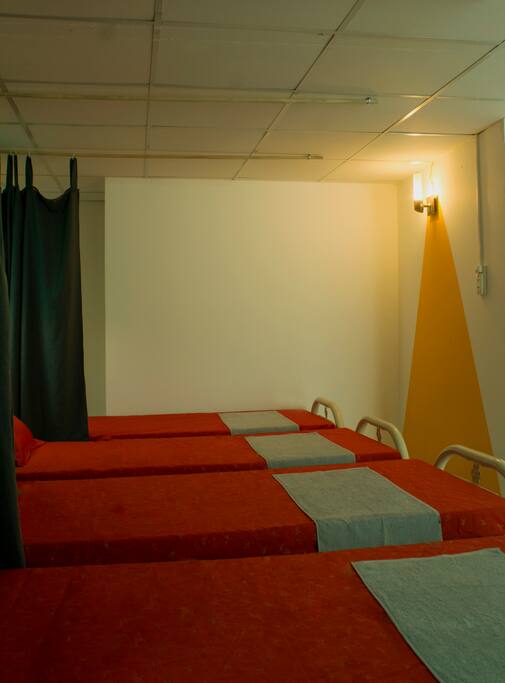 Bed with private blinds