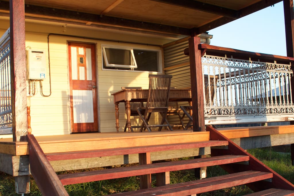 Rustic verandah with ocean views