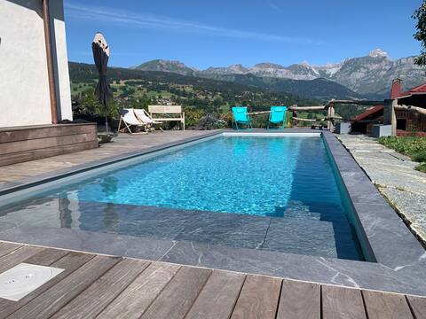 Exceptional farm in Combloux, amazing pool