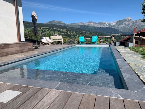 Exceptional farm in Combloux, amazing pool