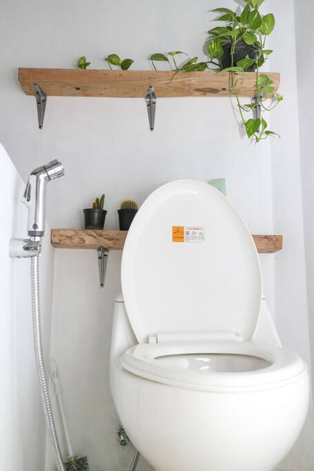 Shared shower & toilet.
