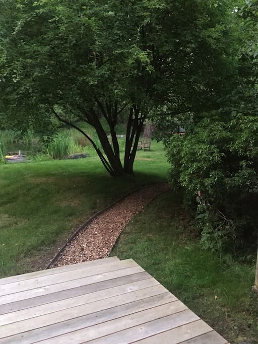 Your private walkway from your parking space.