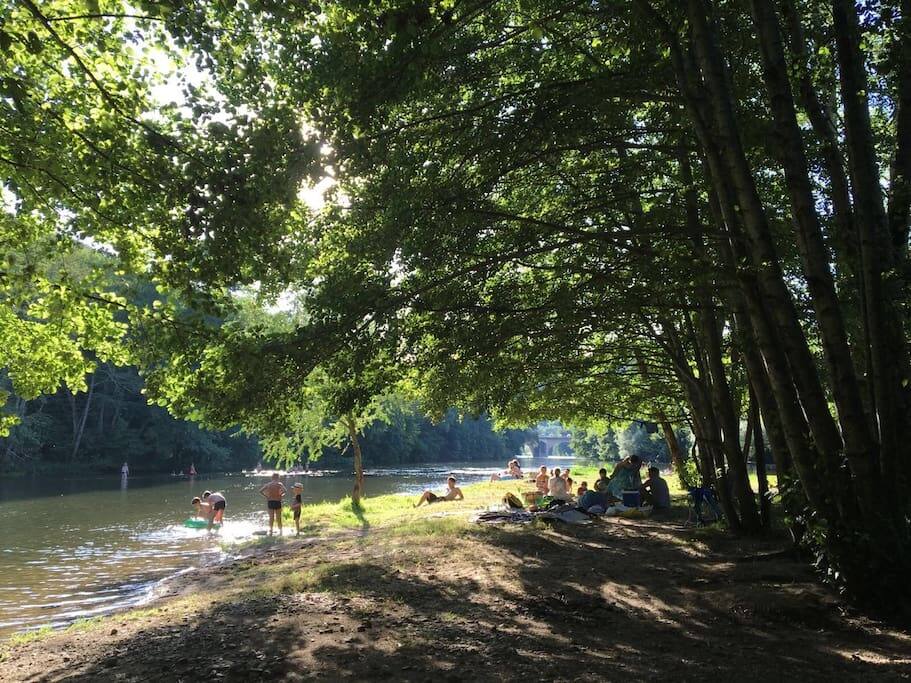 We are situated across the lane to the river beach.