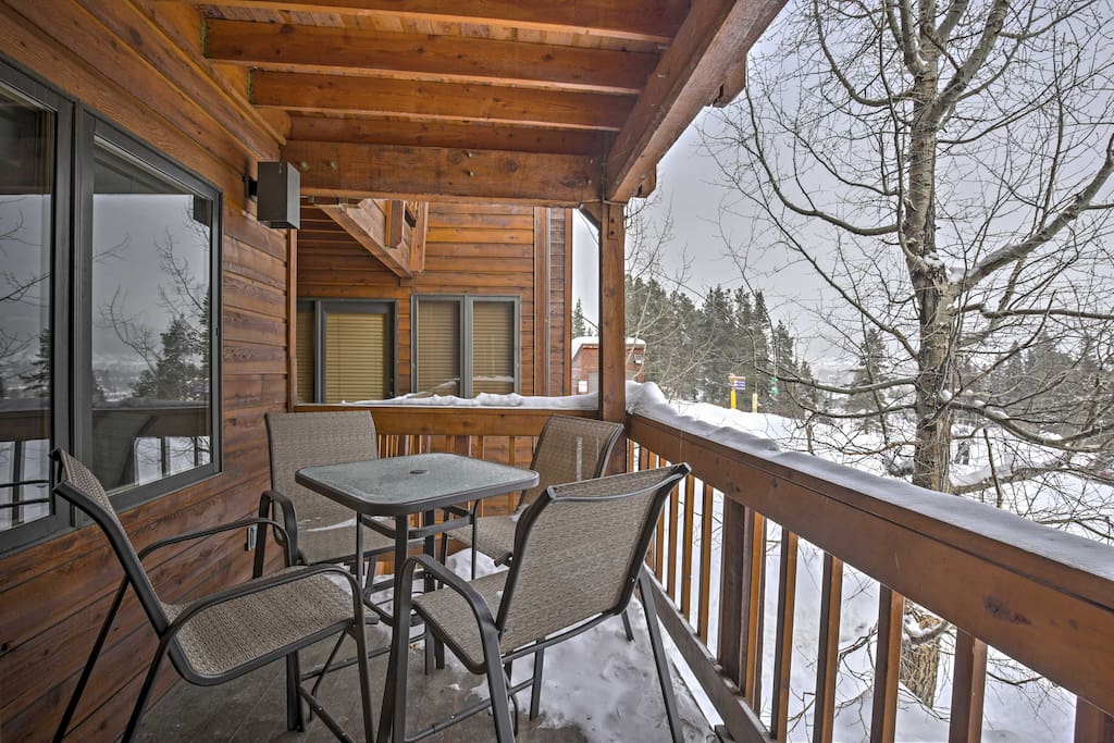 Sip your steaming mug of coffee from the condo's private deck.