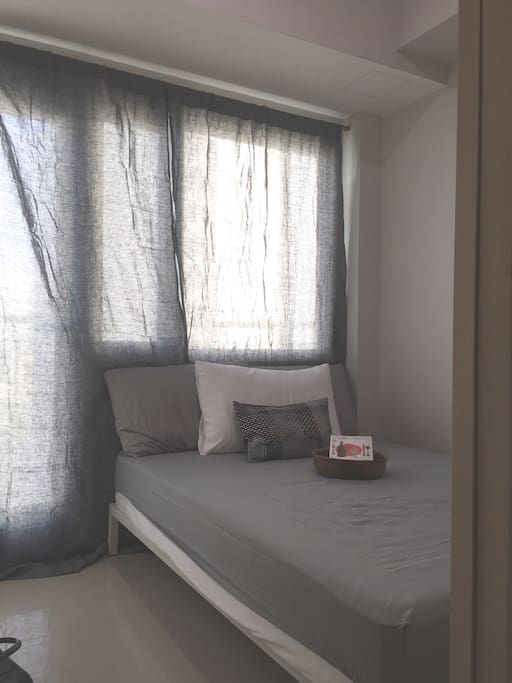 Bedroom with balcony, double size kingkoil mattress, cupboard, AC