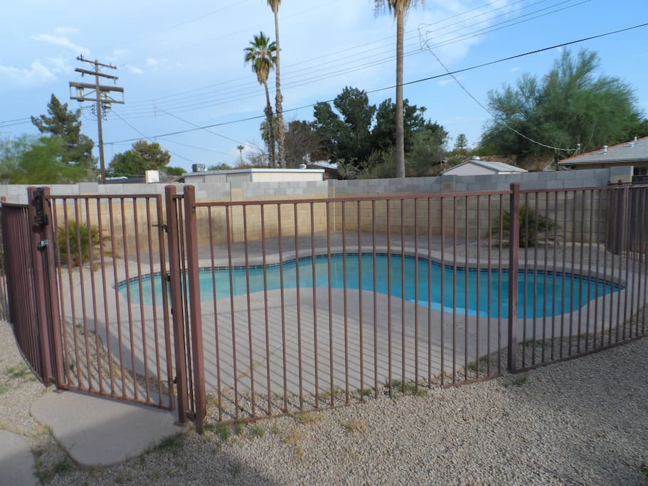 Fenced in private pool