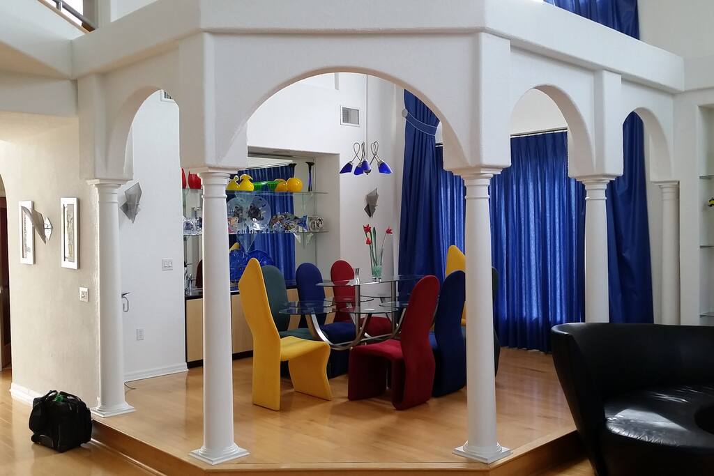 The raised dining room