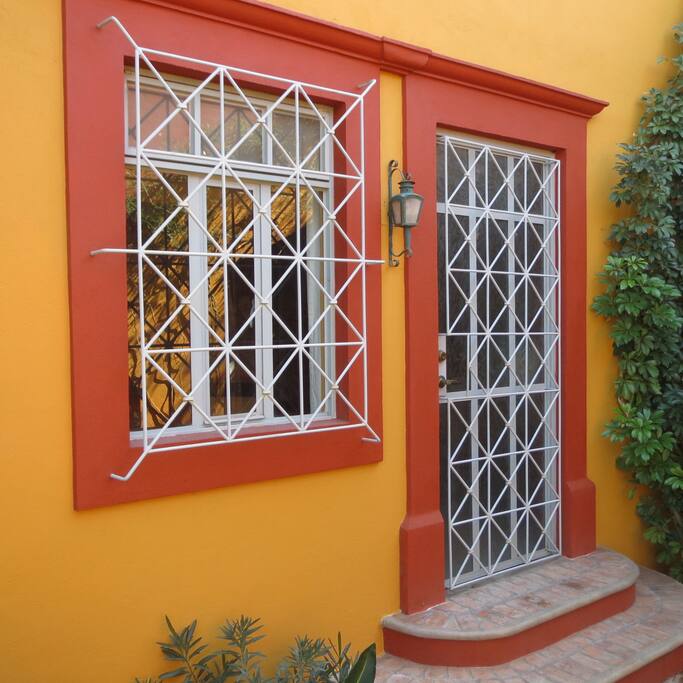 Your private entry door to your "studio apartment" casita on the terrace level of our property.