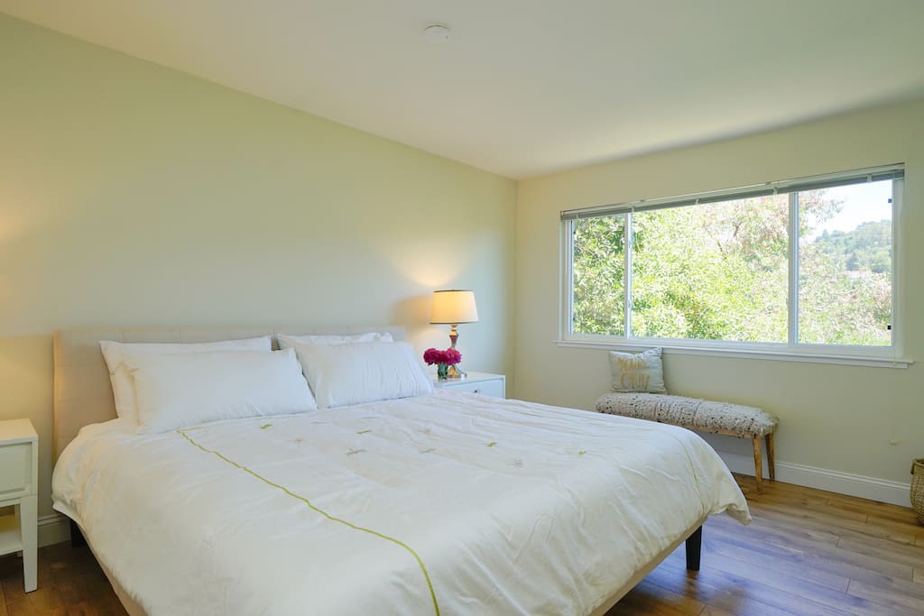 Master bedroom with comfy king size bed