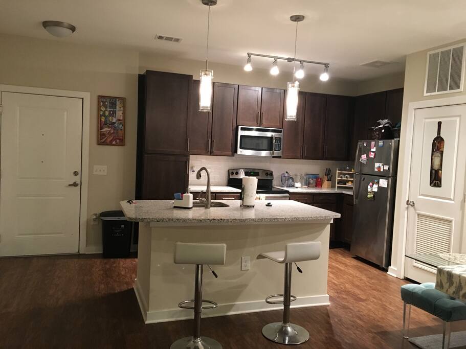 This is the entry way and kitchen area