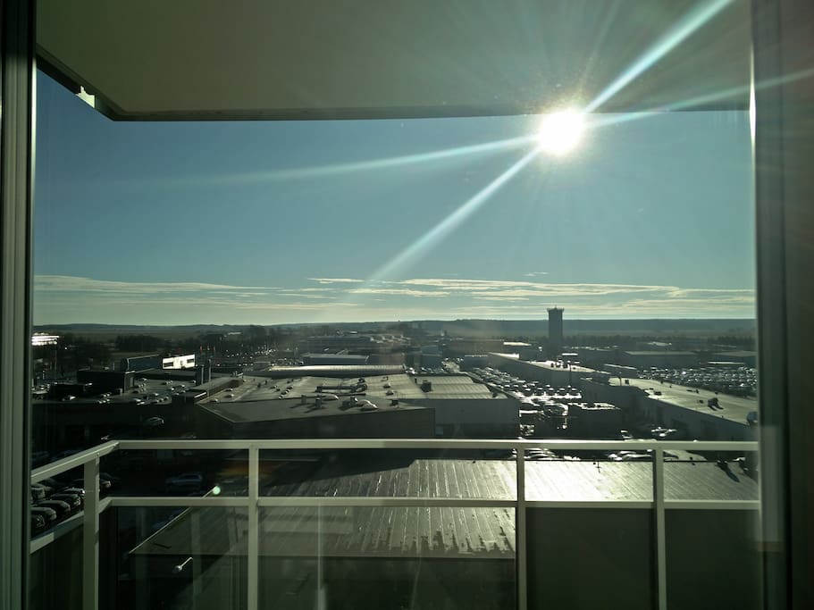 View from shared balcony in the kitchen.