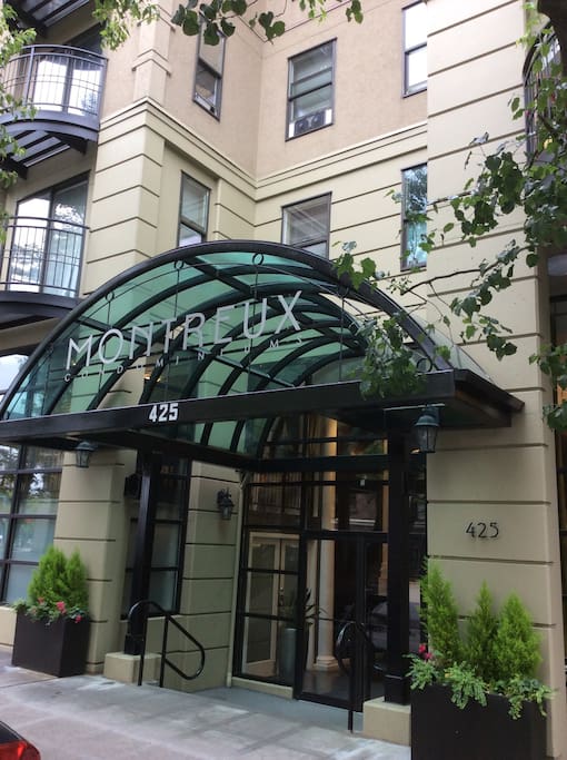 French inspired quaint condo building in Belltown neighborhood.