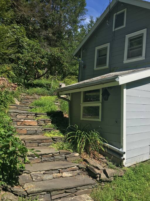 Handmade stone entry steps